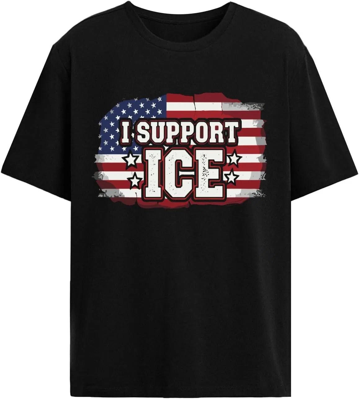 Футболка I Support ICES женская с принтом в винтажном стиле Generic, черный
