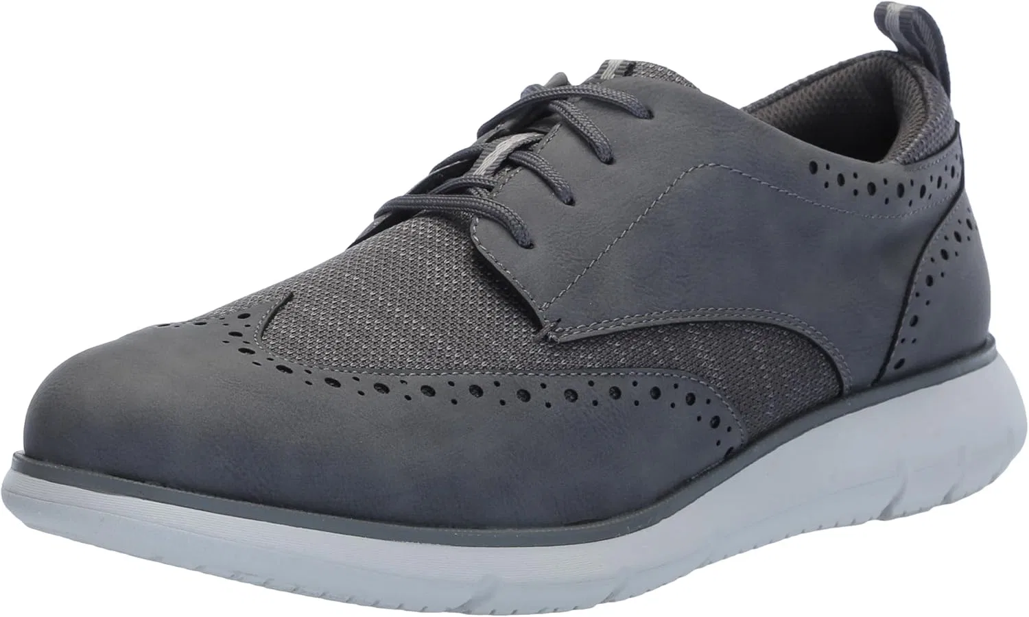 Туфли Nunn Bush Men's Stance Knit Wingtip Oxford Lightweight Lace Up, Gray