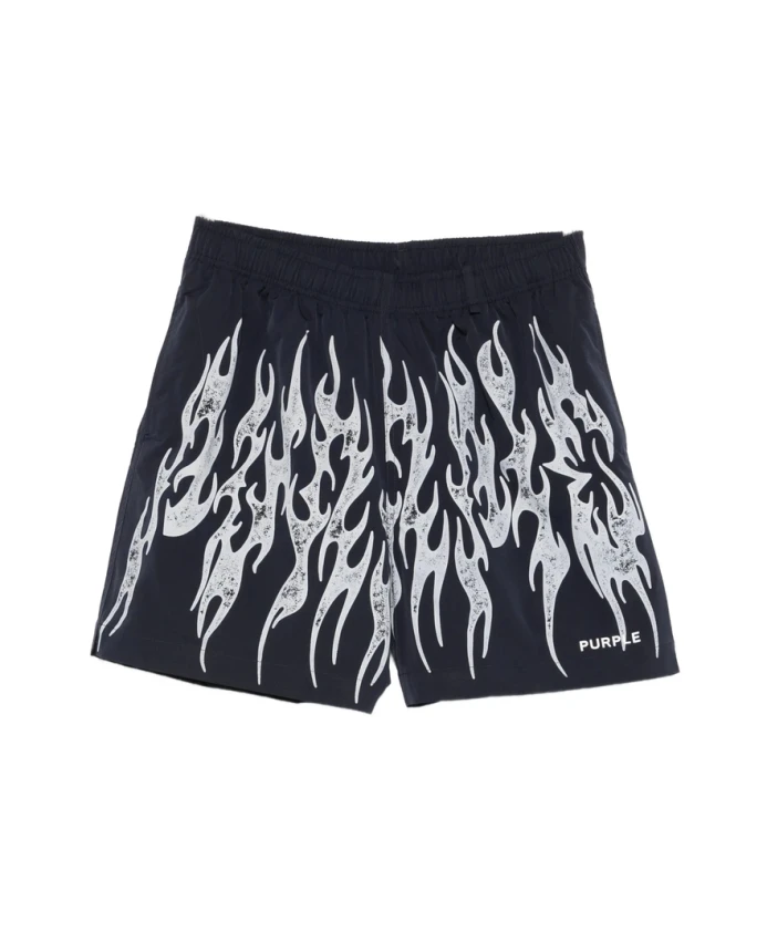 

Шорты с принтом в виде языков пламени Purple Brand, синий