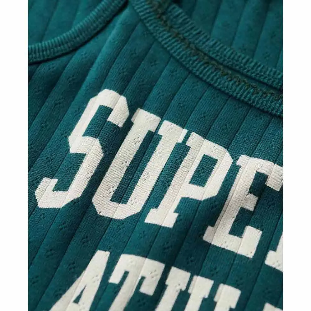 Футболка без рукавов Superdry Ath Ess Graphic Pointele, зеленый — фото 2