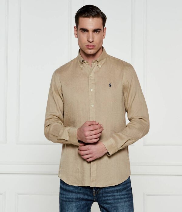 

Рубашка мужская Polo Ralph Lauren классическая льняная, бежевый