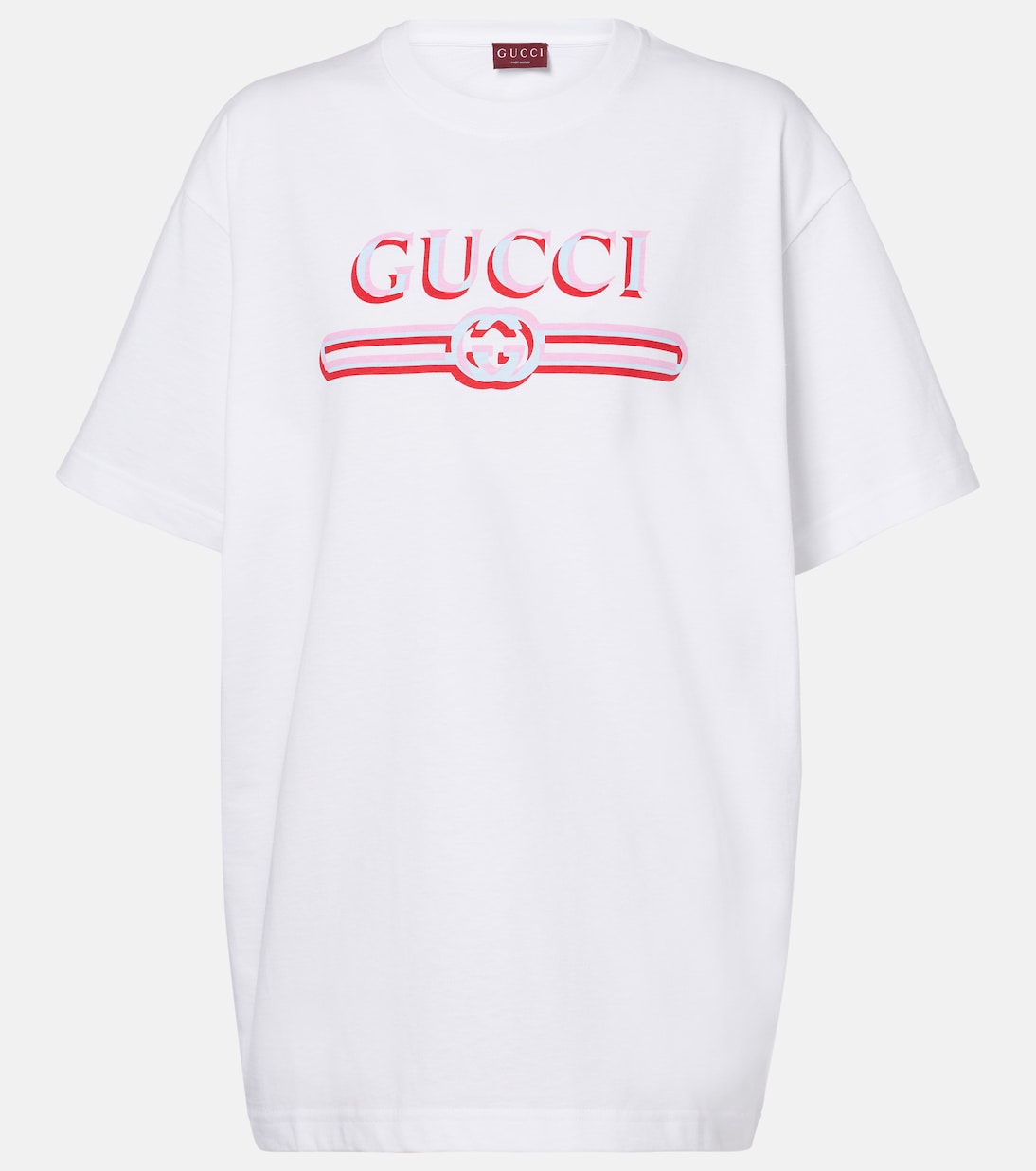 

Футболка из хлопкового джерси с логотипом Gucci, White/Mc