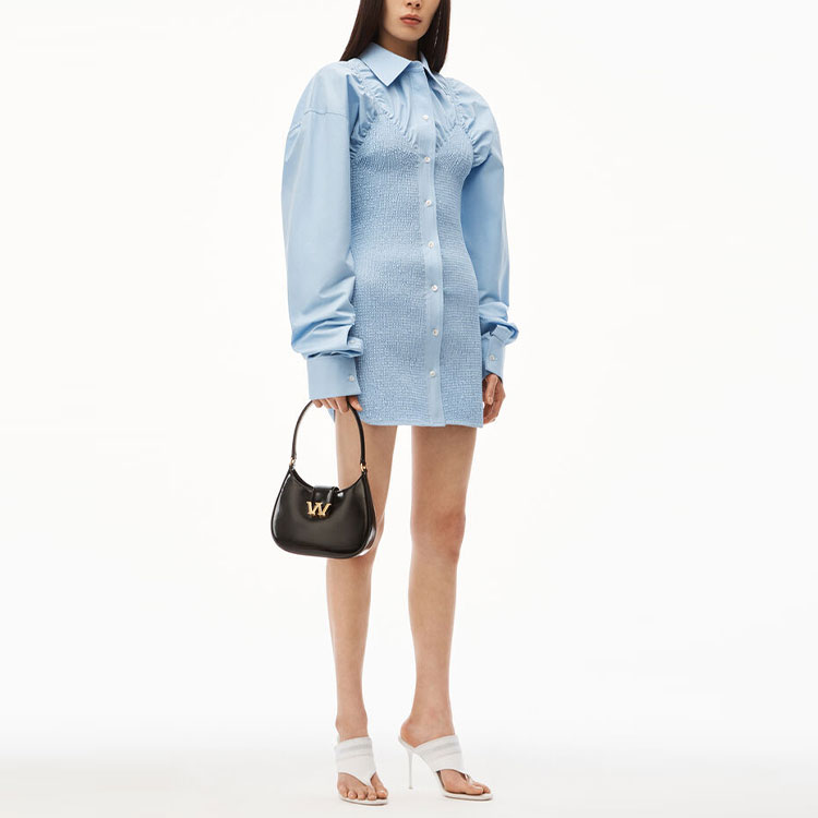 Женское платье с длинным рукавом светло-голубое Alexander Wang — фото 3