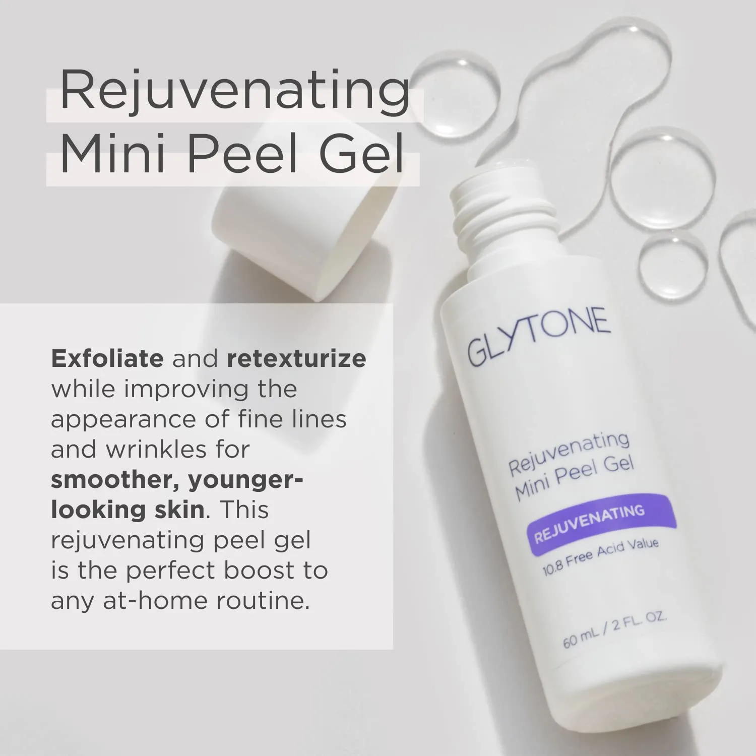 Скраб Glytone — Rejuvenating Mini Peel Gel, эксфолиант для лица с , % FAV гликолевой кислотой, -гель для, 59 мл — фото 2