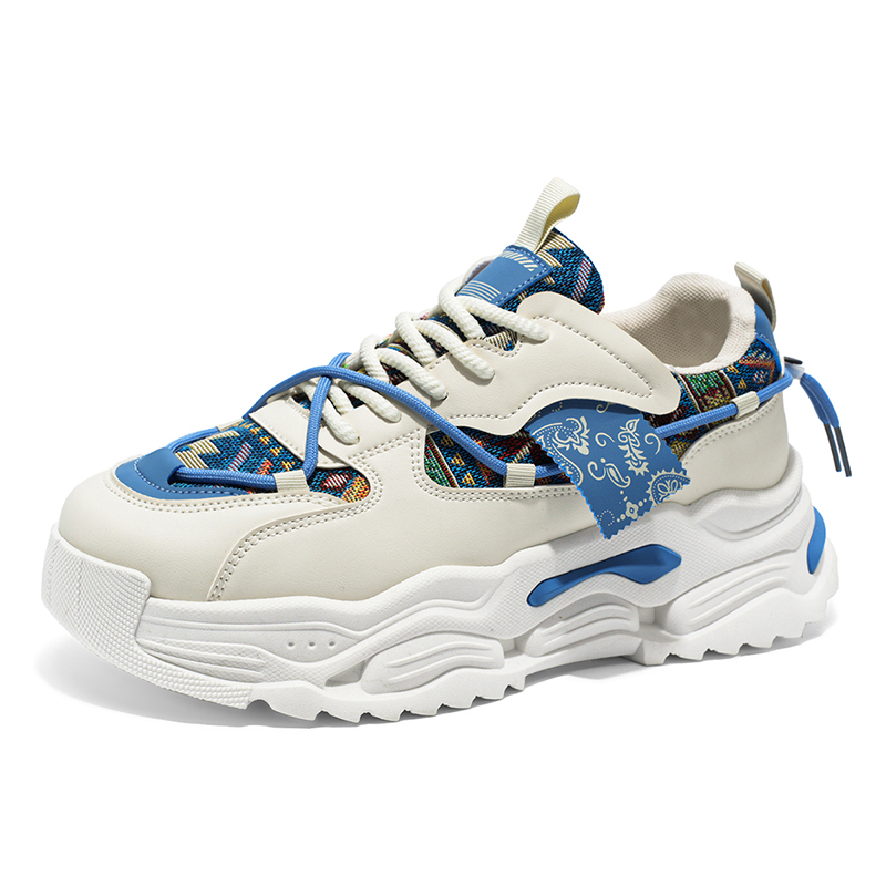 

SUPEREDGE Устойчивые к истиранию нескользящие массивные низкие кроссовки мужские бежево-голубые, цвет Beige Blue