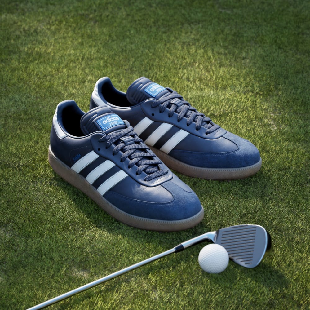 Кроссовки Adidas Samba Spikeless Golf Shoes, цвет Night Indigo/Cloud White/Blue Bird — фото 4