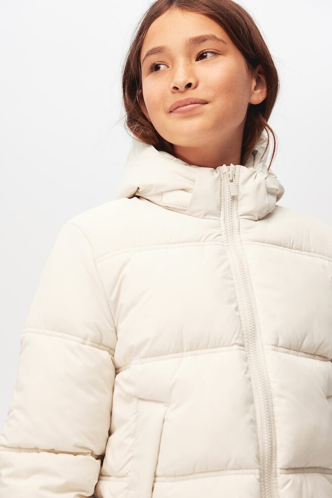 

Пуховик с капюшоном H&M, бежевый