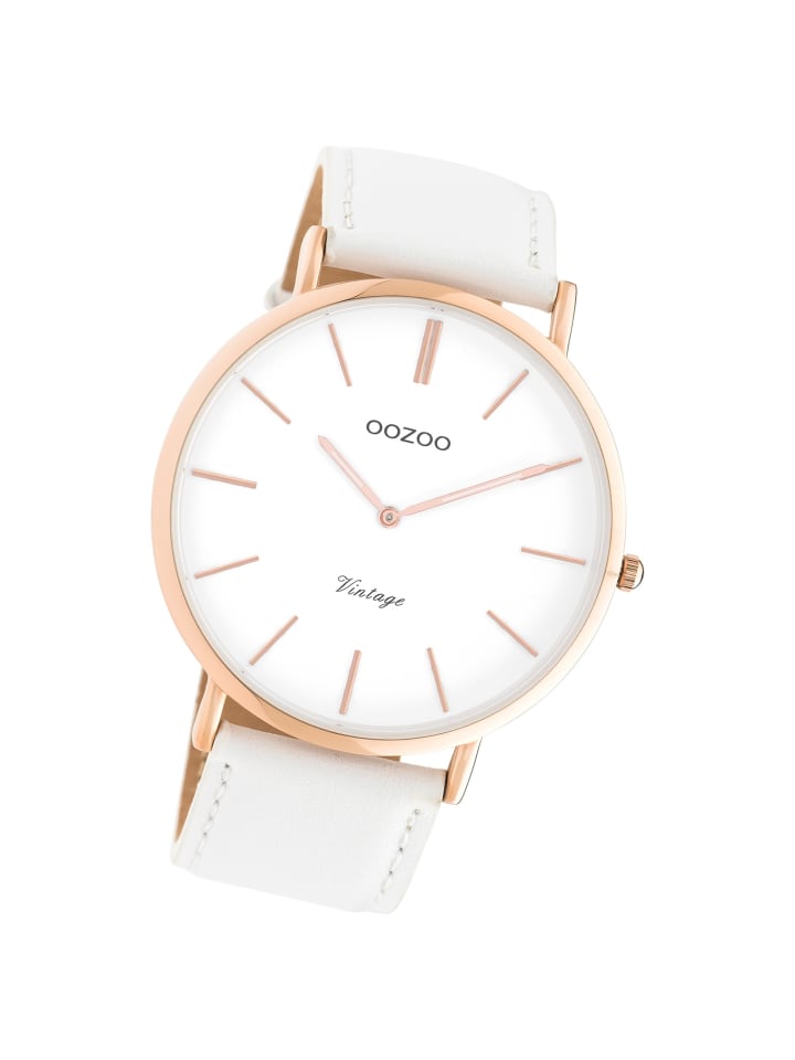 

Аналоговые наручные часы Oozoo Vintage Series, белые, большие (примерно 44 мм)