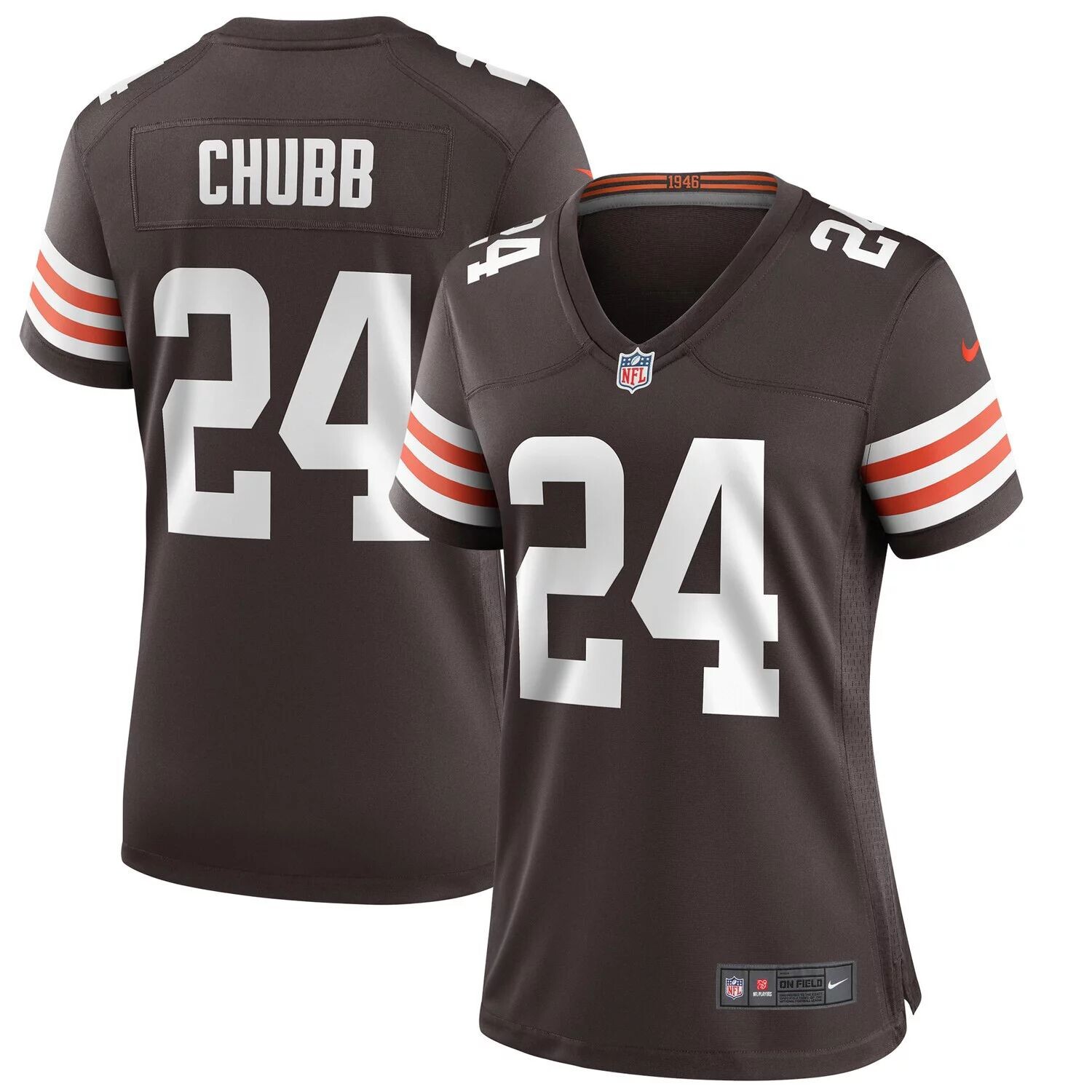

Женское игровое джерси Nike Nick Chubb Brown Cleveland Browns Nike, Серый, Женское игровое джерси Nike Nick Chubb Brown Cleveland Browns Nike
