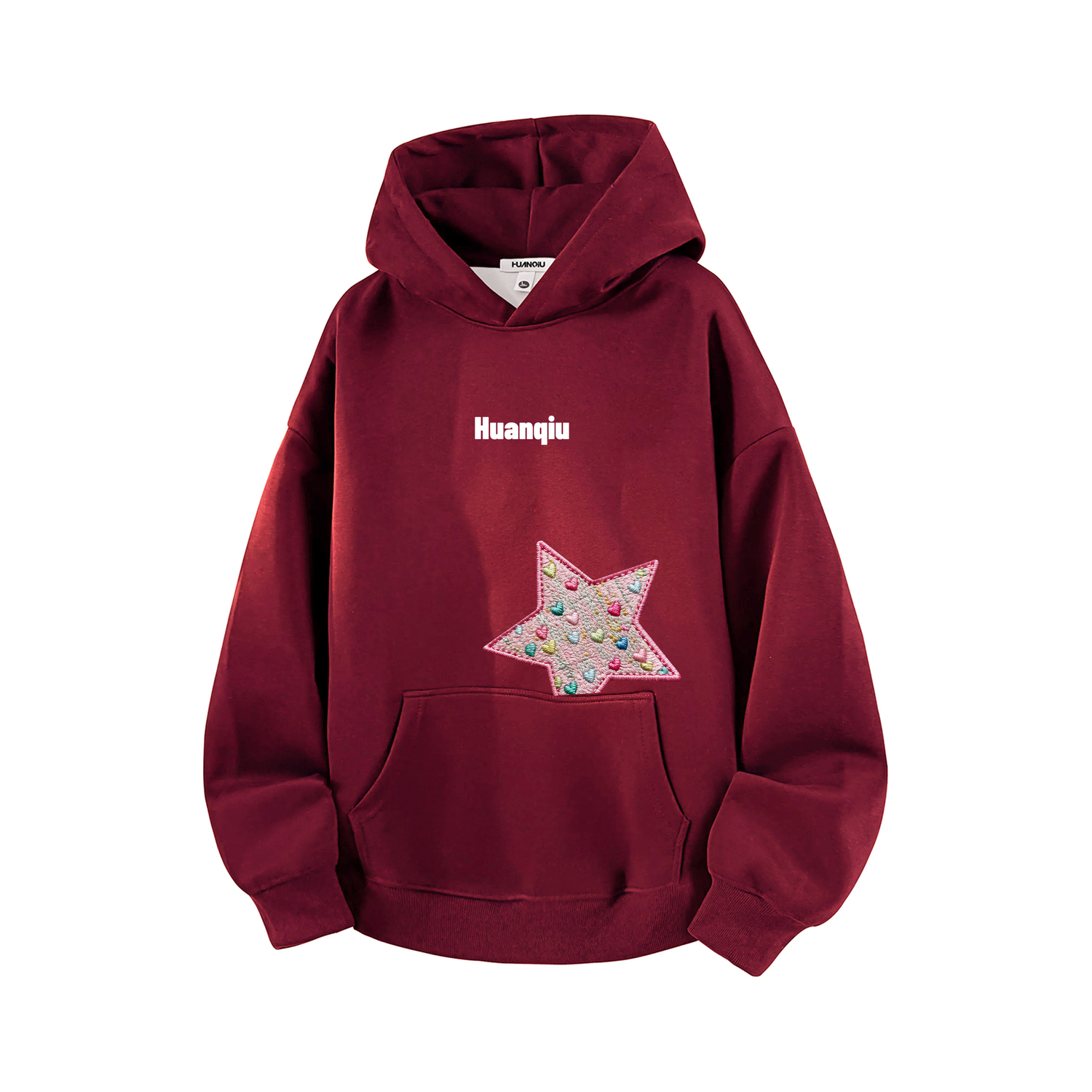 

Толстовка Unisex Hooded Moderate Heavyweight HUANQIU, burgundy