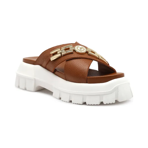 

Кожаные тапочки Pollini, коричневый