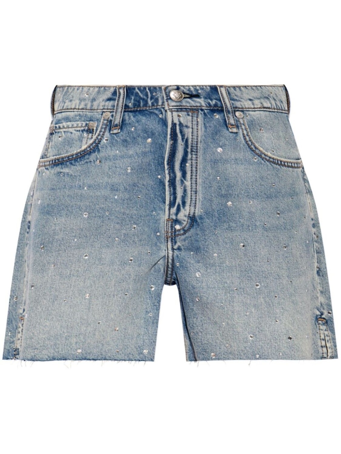 

Rag & bone джинсовые шорты со стразами, синий