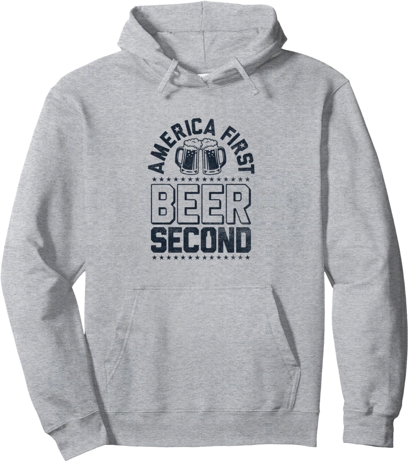 

Толстовка America First Beer Second Mugs & Stars, серая Trendy Apparel