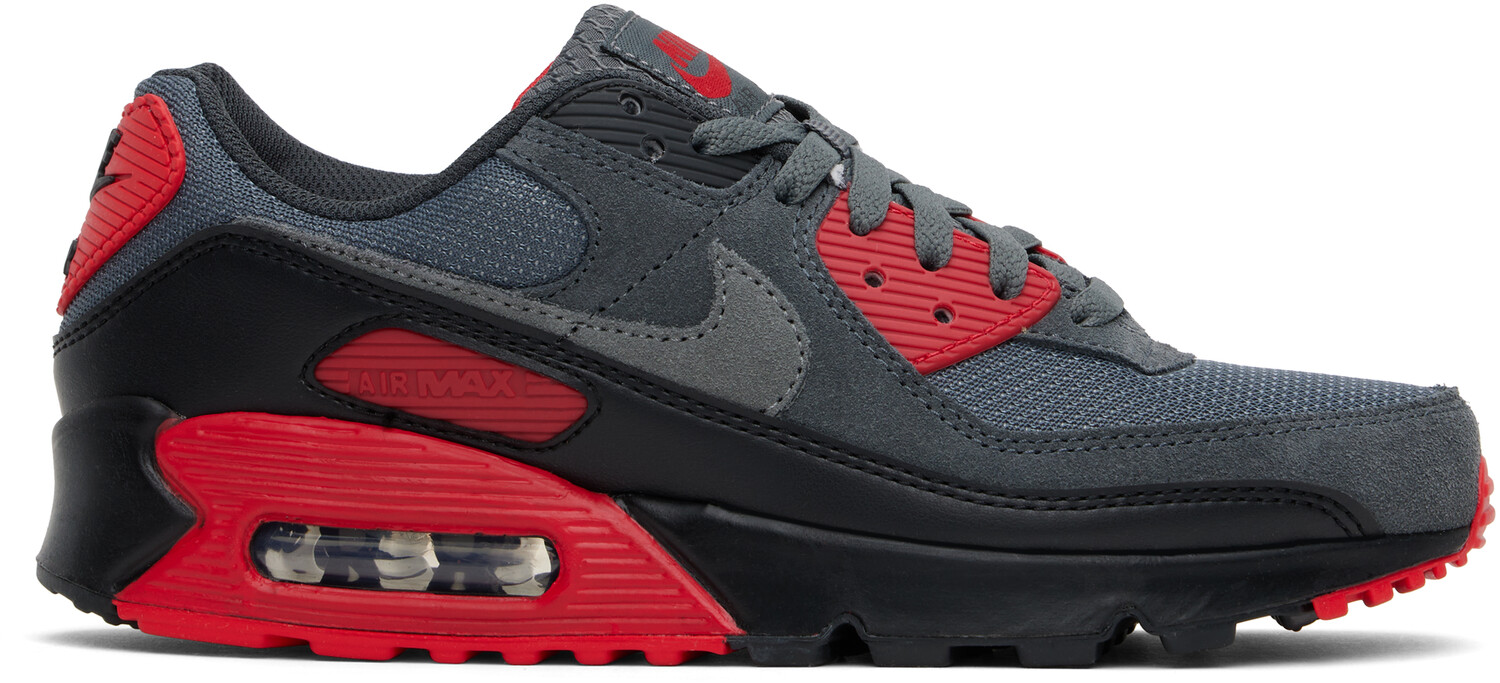 

Серо-красные кроссовки Air Max 90 Nike, Black/Iron grey/Fire red/Smoke grey, Красный, Серо-красные кроссовки Air Max 90 Nike, Black/Iron grey/Fire red/Smoke grey