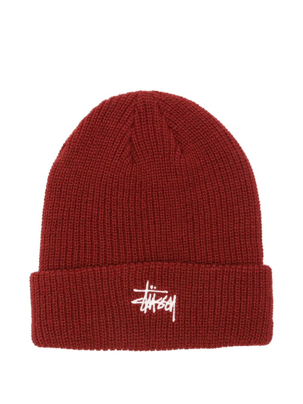 

Шапка бини с вышитым логотипом Stüssy, красный