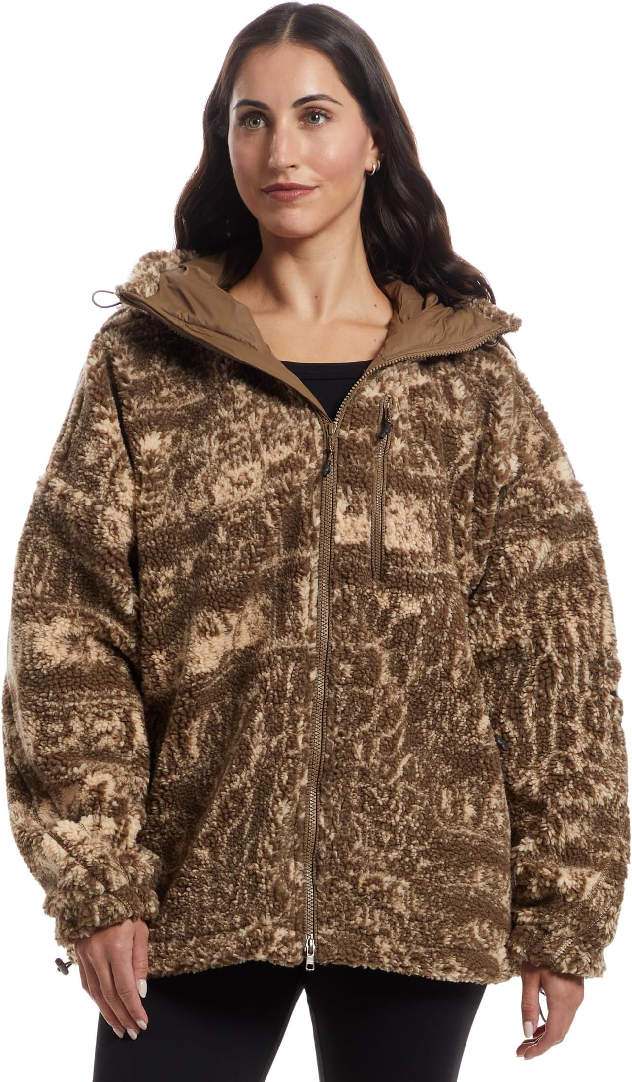 

Толстовка adidas by Stella McCartney Full-Zip Printed Winter Fleece JM3675, цвет Soft Powder Brown Moss