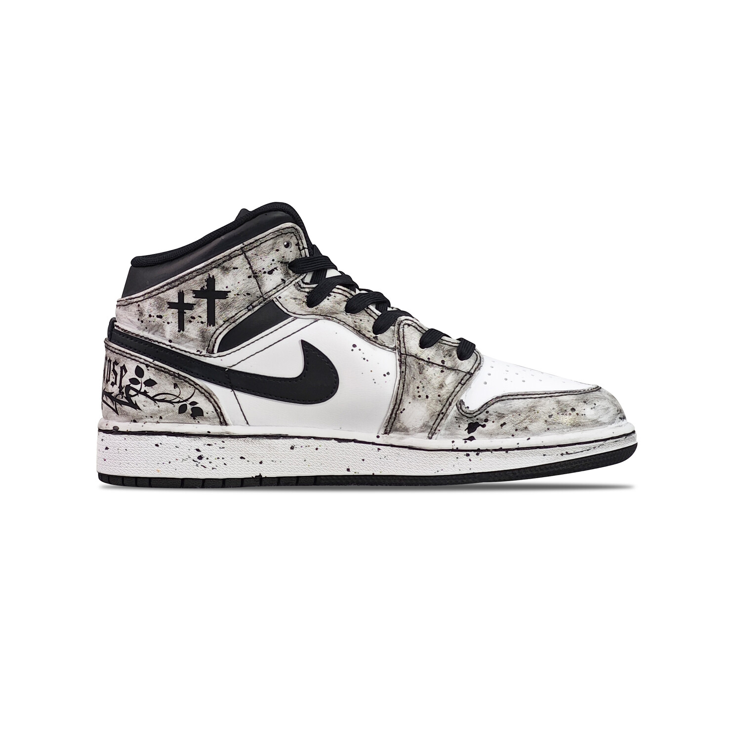 

Баскетбольные кроссовки Air 1 Vintage Men High-Top Black/White Jordan, Белый, Баскетбольные кроссовки Air 1 Vintage Men High-Top Black/White Jordan