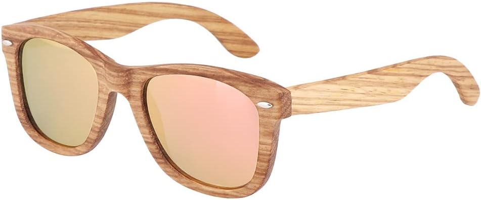 

Солнцезащитные очки из дерева для мужчин и женщин, деревянная оправа, 100% защита от УФ-излучения, поляризованные линзы, очки для вождения на открытом воздухе KSVEREN, C5 Pink