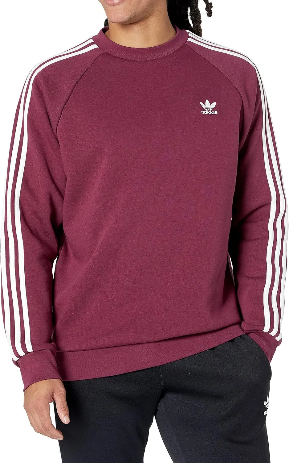 Свитшот мужской с 3-полосками adidas Originals, цвет Victory Crimson