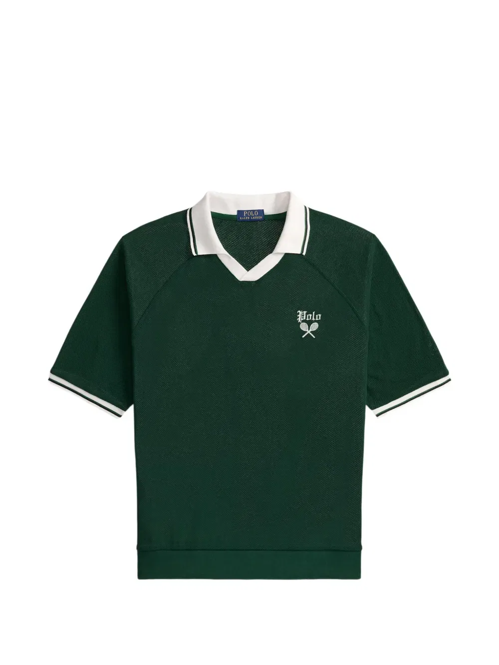 Футболка с вышитым логотипом и воротником-стойкой Polo Ralph Lauren, зеленый