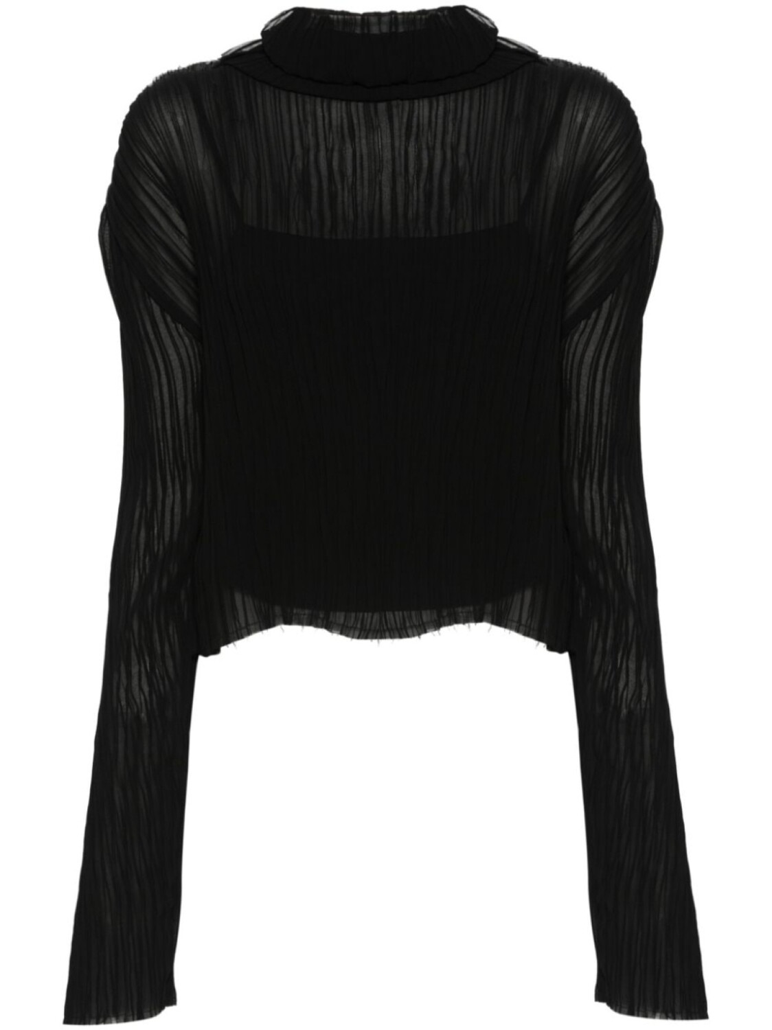 

MM6 Maison Margiela плиссированный топ с логотипом, черный
