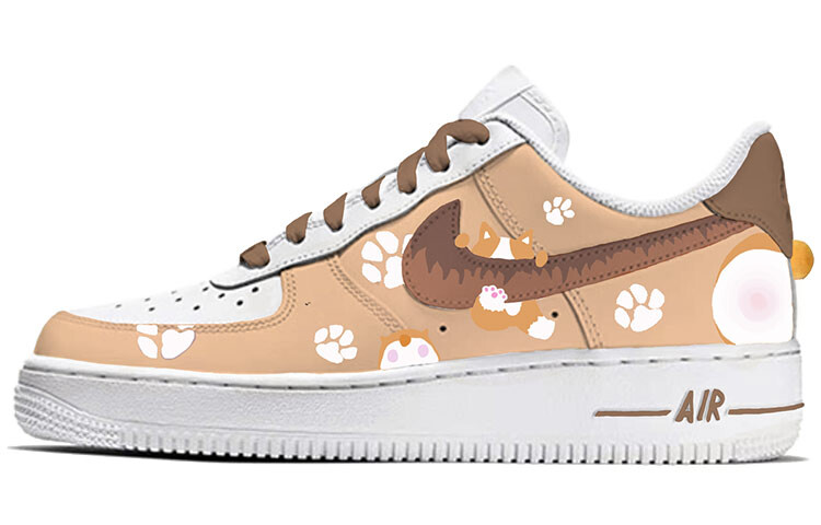 

Кроссовки Nike Air Force 1 Skateboard Shoes Unisex Low-Top Pink White Brown