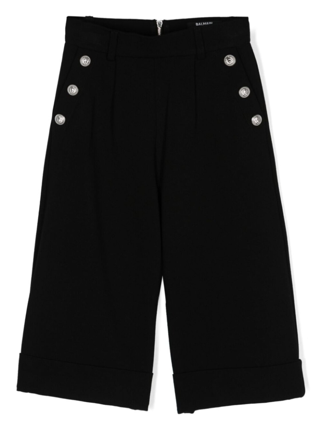 

Balmain Kids брюки широкого кроя со складками, черный