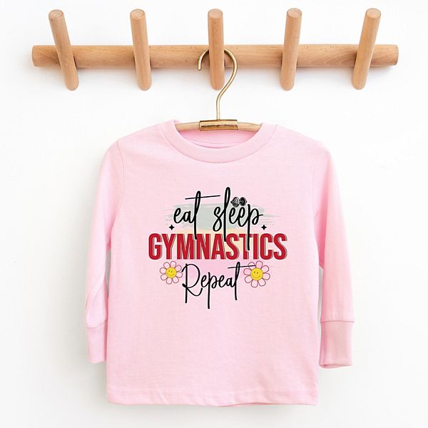 Футболка с длинным рукавом Eat sleep gymnastics repeat The Juniper Shop, Natural — фото 2