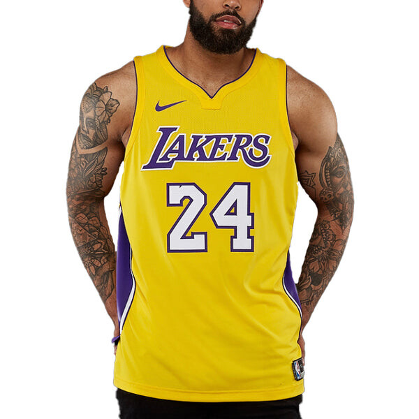 Майка Nike Icon Edition Authentic NBA Jersey Sports Basketball Jersey/Vest AU Player Edition Lakers Kobe 24 Yellow, желтый — фото 3