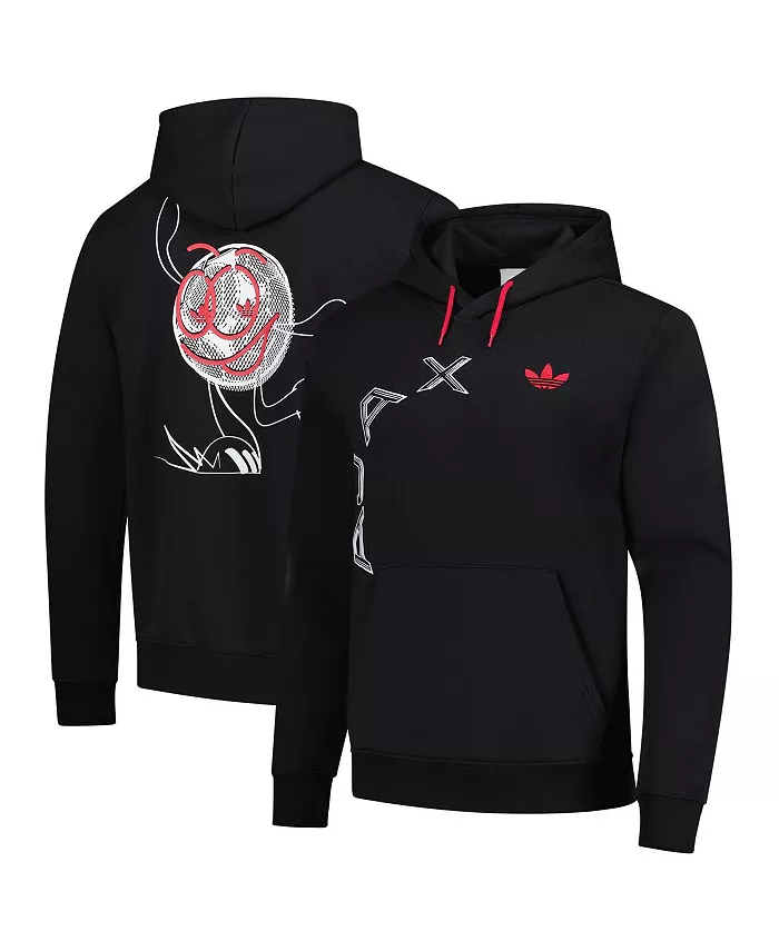 

Мужская черная толстовка с капюшоном Ajax Culture Wear с принтом adidas