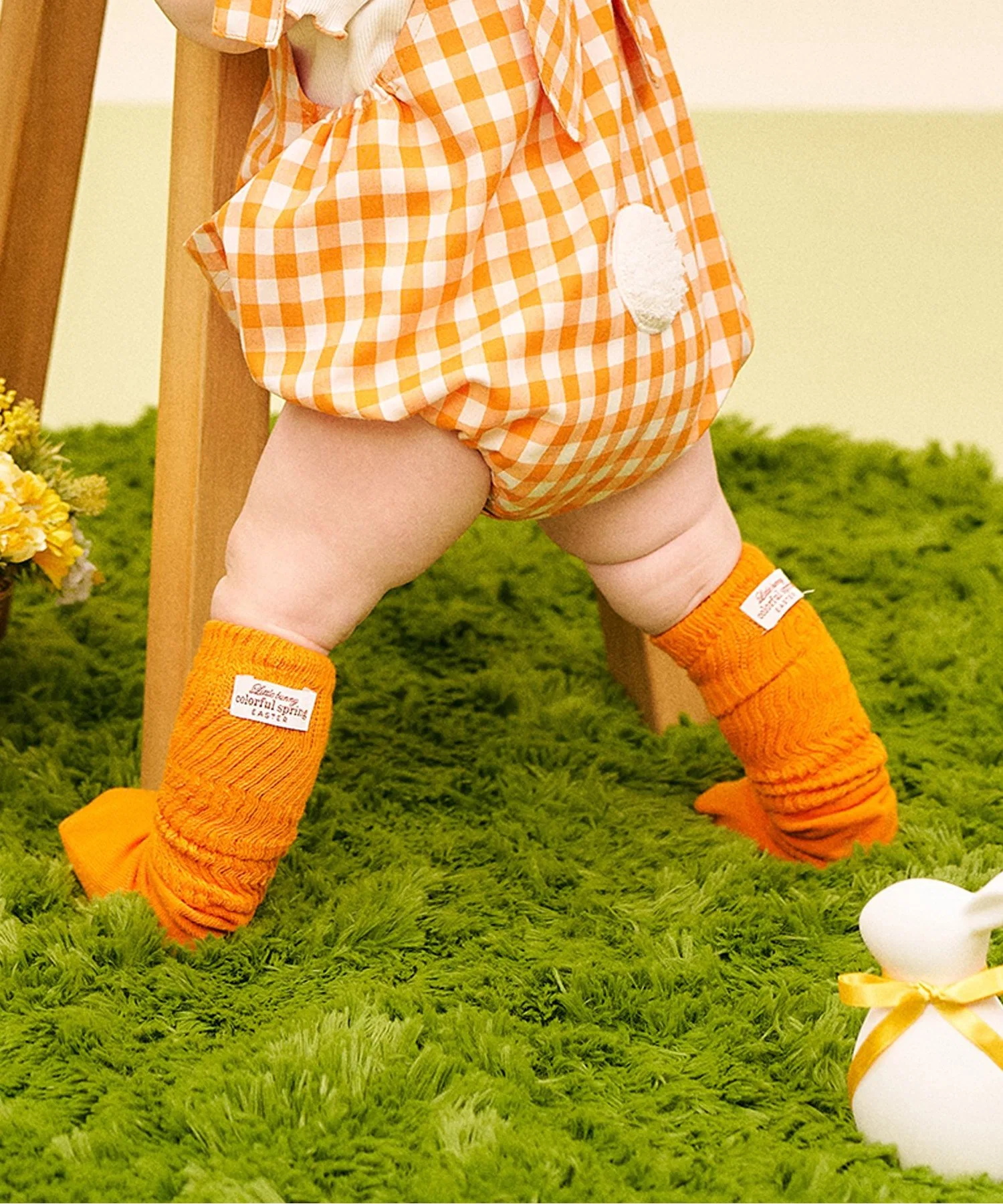 Детские свободные носки с узором little bunny apres les cours оранжевые