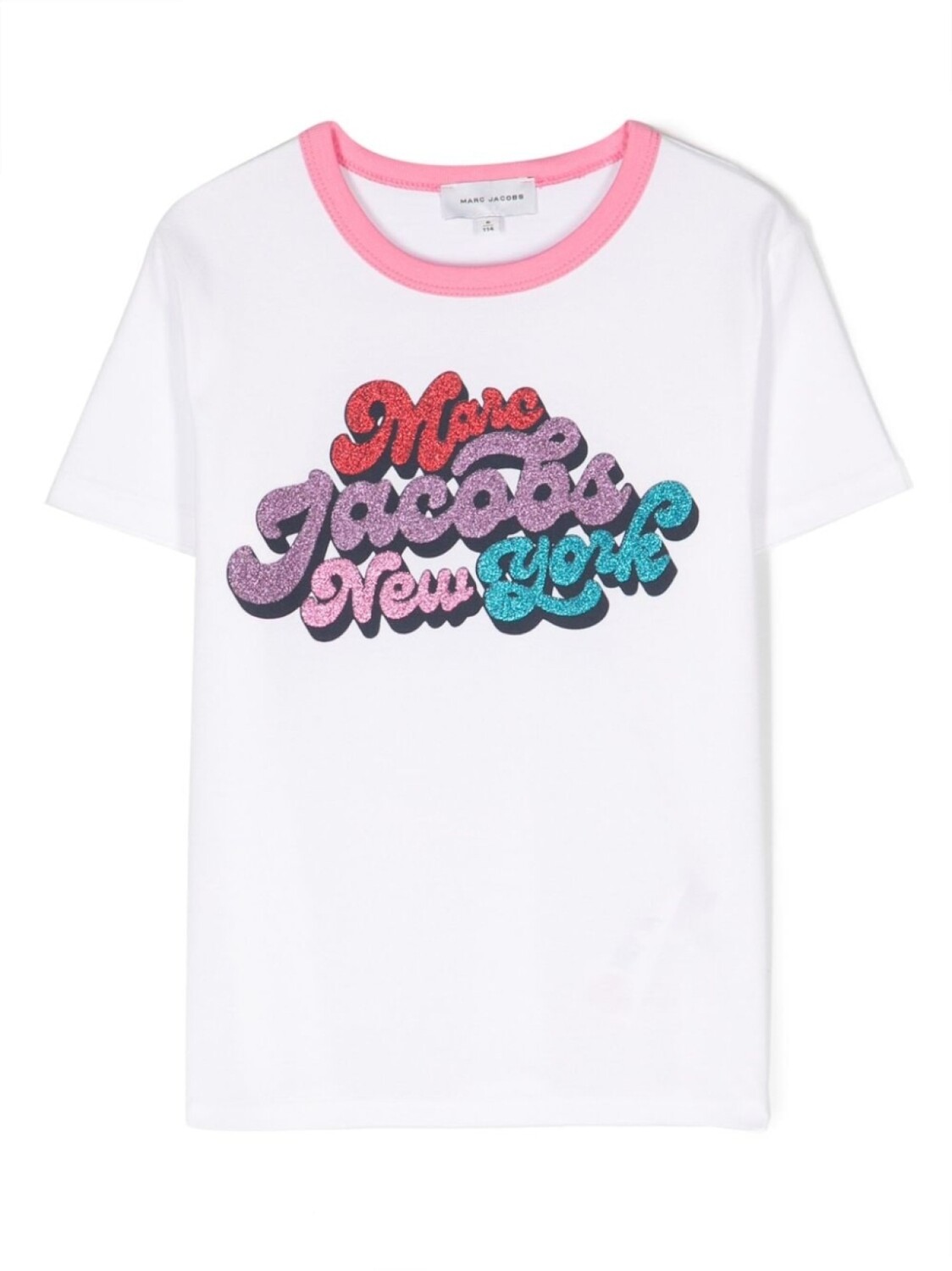 

Marc Jacobs Kids футболка с логотипом и блестками, белый
