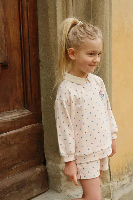 Шорты детские с принтом SPOTTY SWEAT SHORTS Konges Sløjd, бежевый