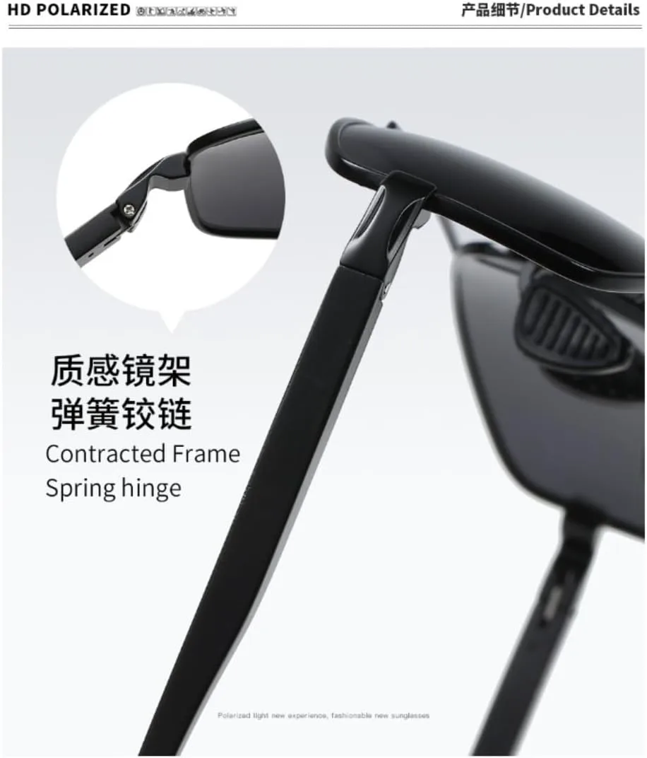 

Классические ретро мужские поляризованные солнцезащитные очки прямоугольной формы для вождения, алюминиевая оправа, фотохромные, UV400 VFDHN, 170-discoloration-2