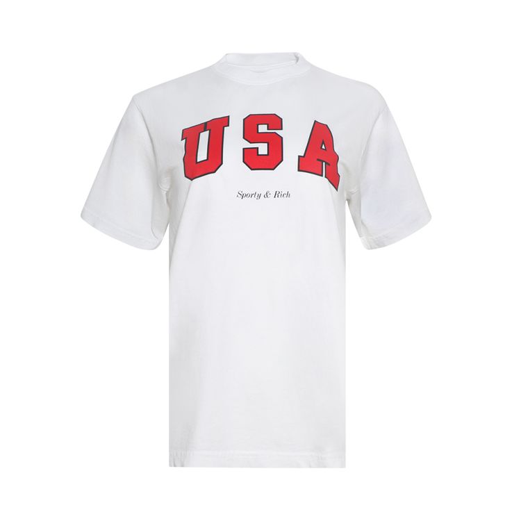 

Футболка Sporty & Rich Sporty & Rich USA T-Shirt White/Sports Red/Navy, белый