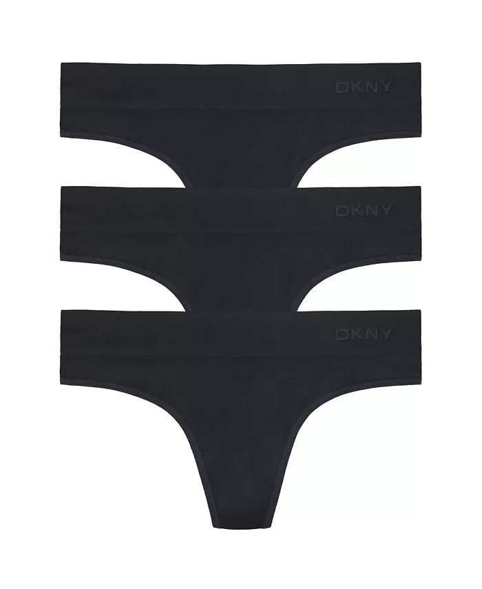 

Женские бесшовные трусы-стринги Litewear, 3 шт., DK5016NP3 DKNY, черный