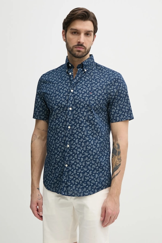 

Рубашка с добавлением льна Tommy Hilfiger, темно-синий