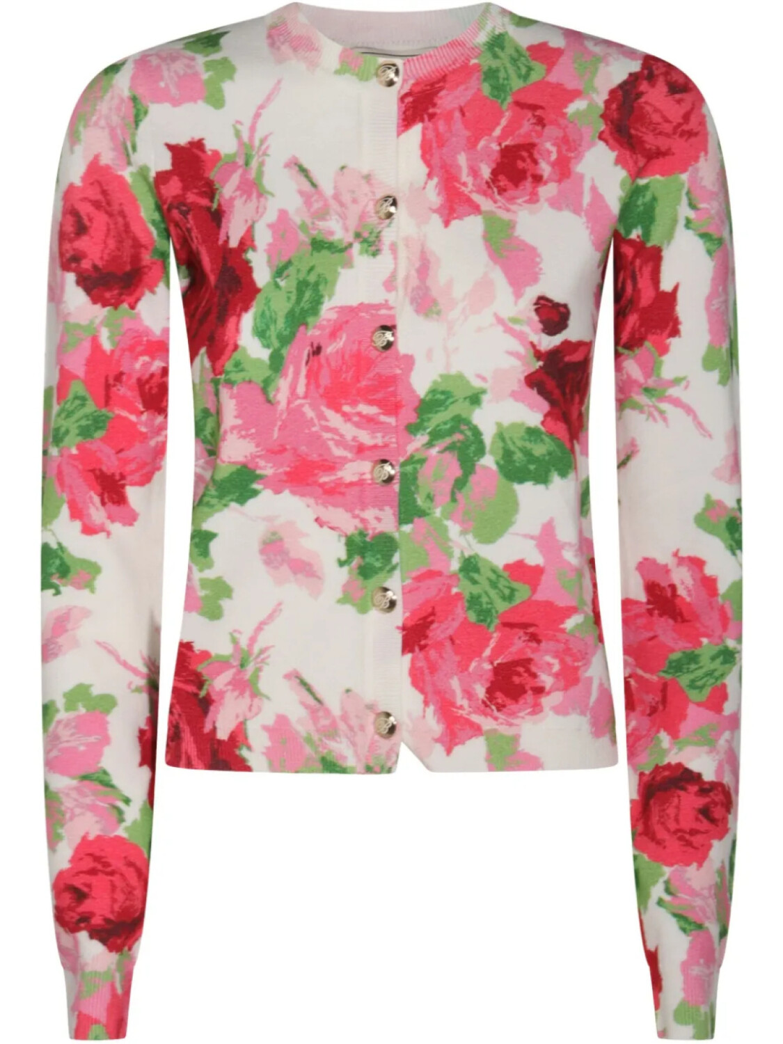 

Вязаный топ Blumarine с цветочным принтом, розовый