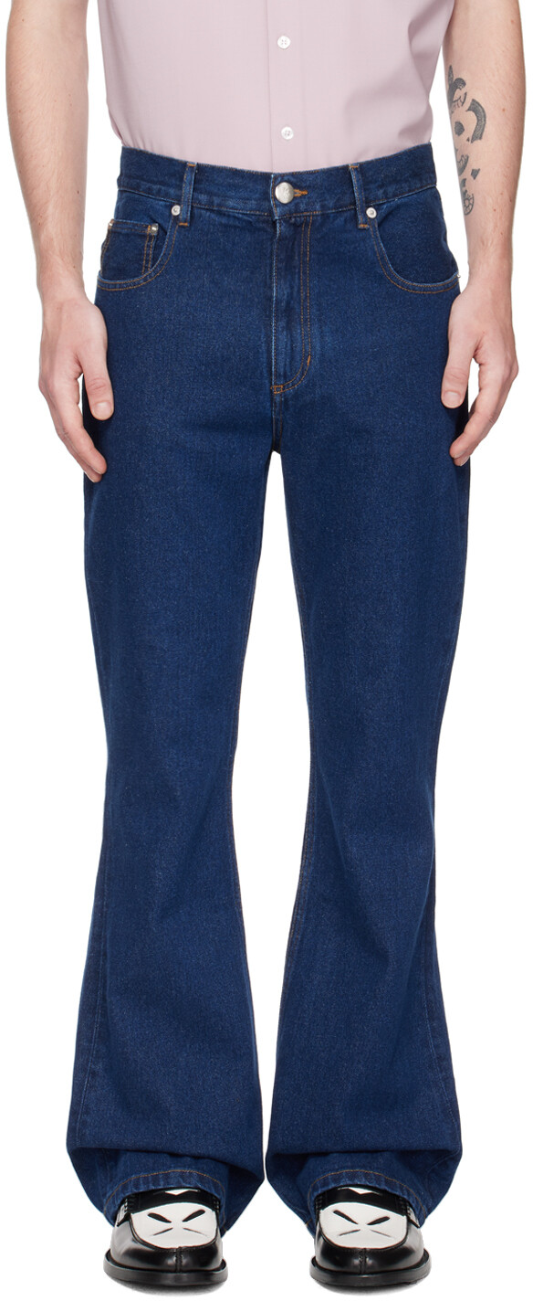 

Синие расклешенные джинсы Ernest W. Baker, Dark blue organic denim