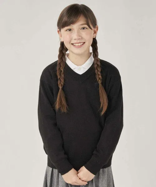 Детский свитер BEAMS SCHOOL с логотипом, чёрный