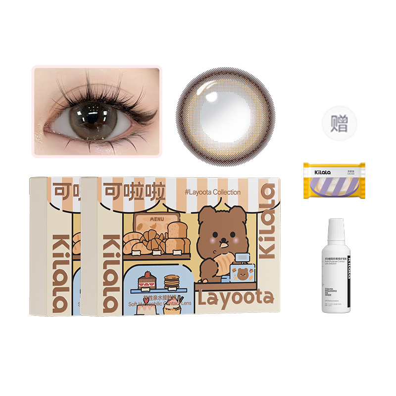 

Линзы контактные Layoota полугодовой замены 1 шт *2 с футляром и раствором для ухода Kilala