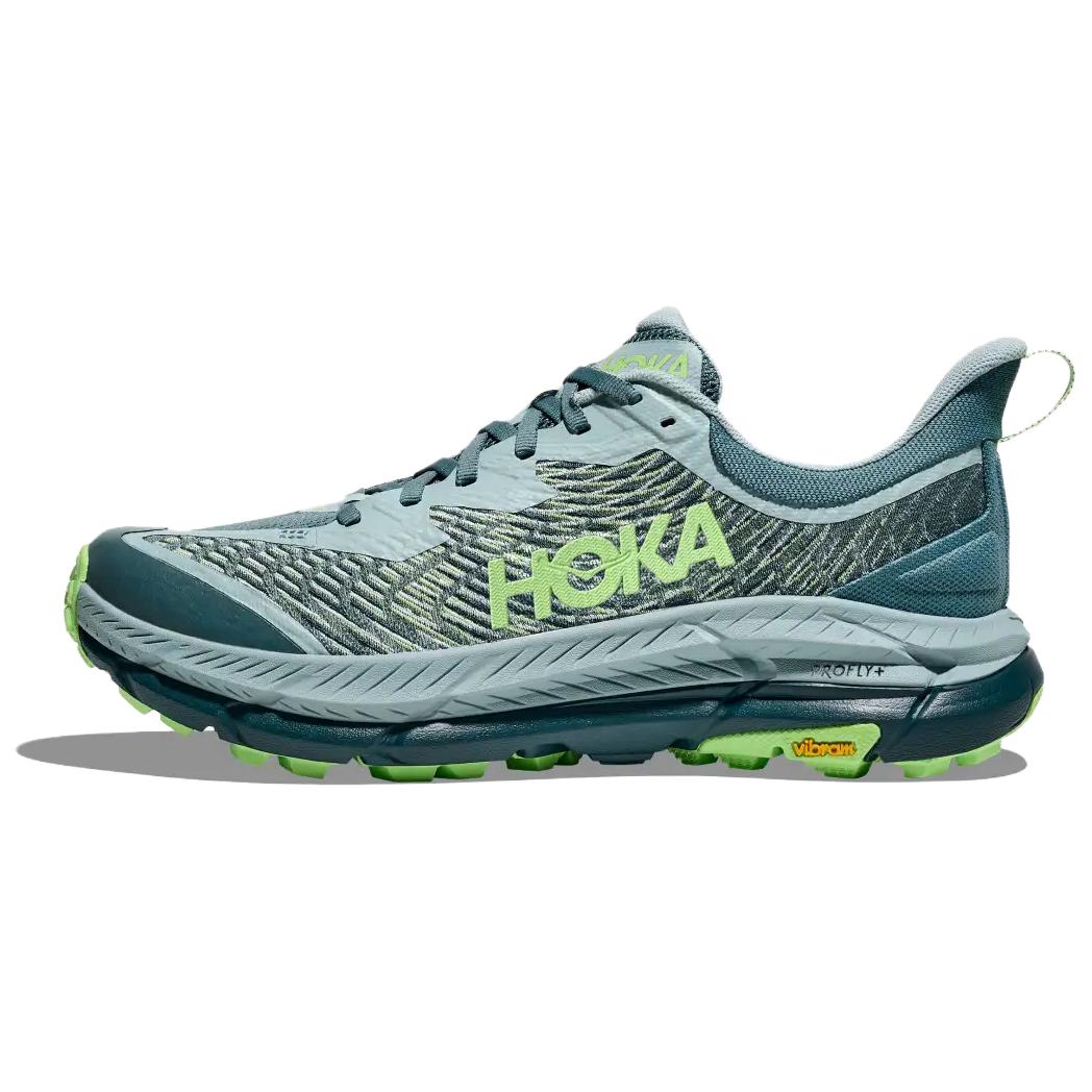 

HOKA ONE ONE Кроссовки для бега по пересеченной местности Mafate Speed 4 с низким верхом, противоскользящие, износостойкие, мужские, серо-синие