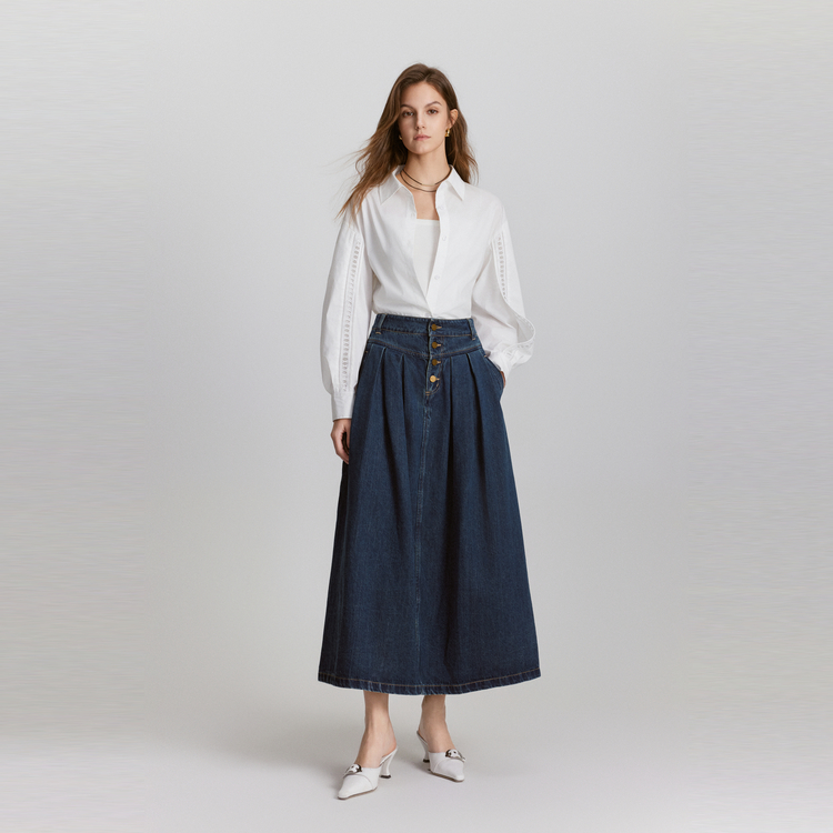 

ELLE Джинсовая длинная юбка Women's Blue