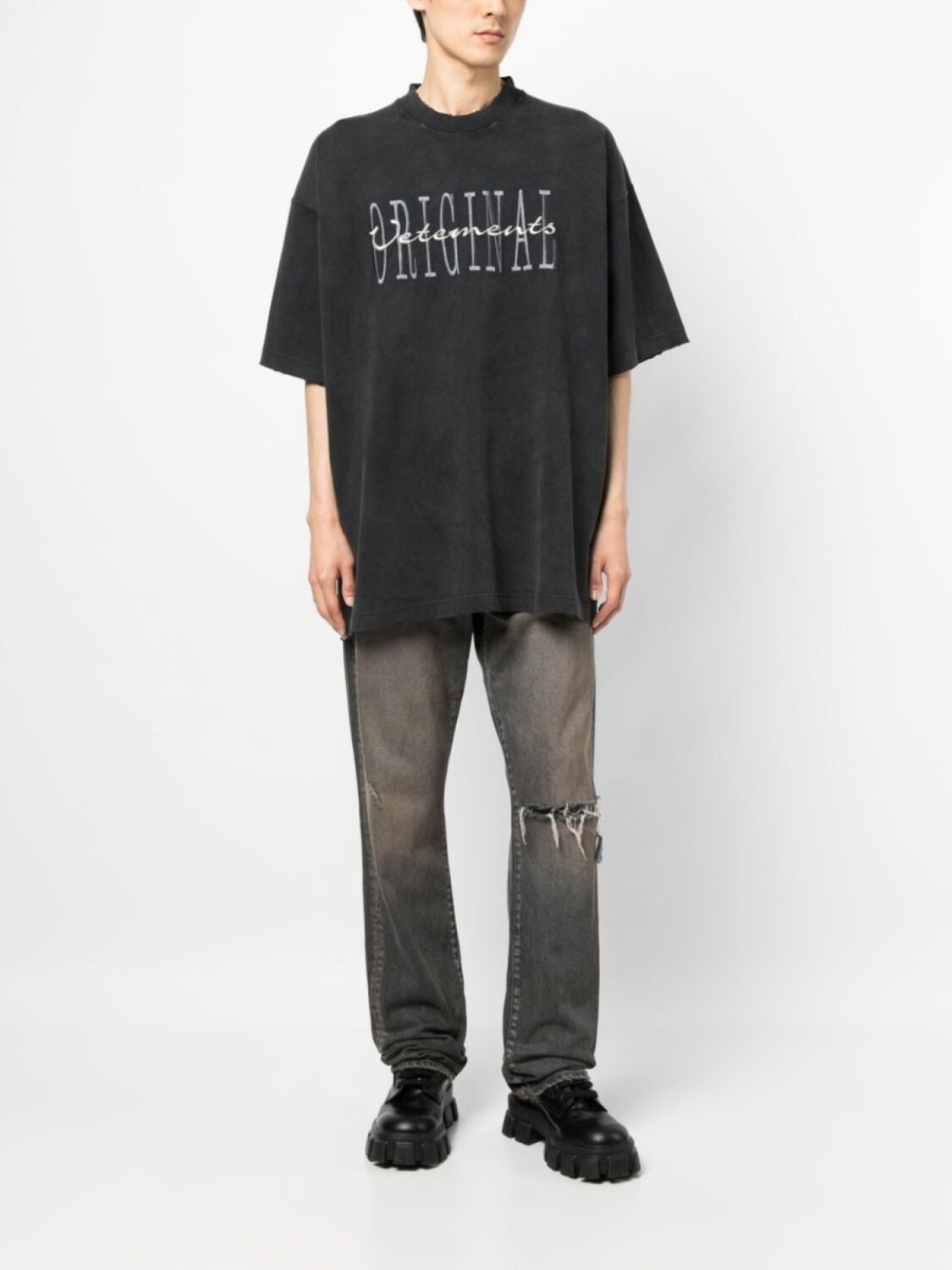 VETEMENTS футболка Original с логотипом, серый — фото 2