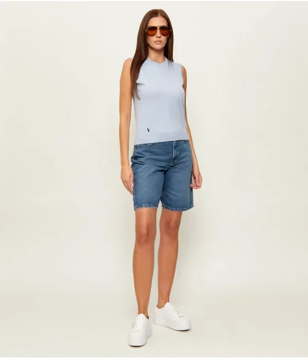 Топ slim fit Polo Ralph Lauren, небесно-голубой — фото 2