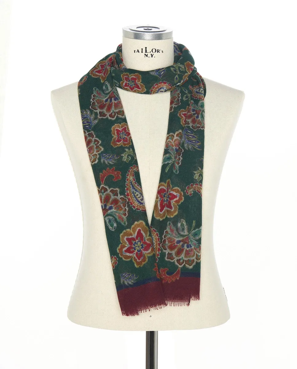 

Мужской платок из шерсти с принтом Mirto, военный зеленый