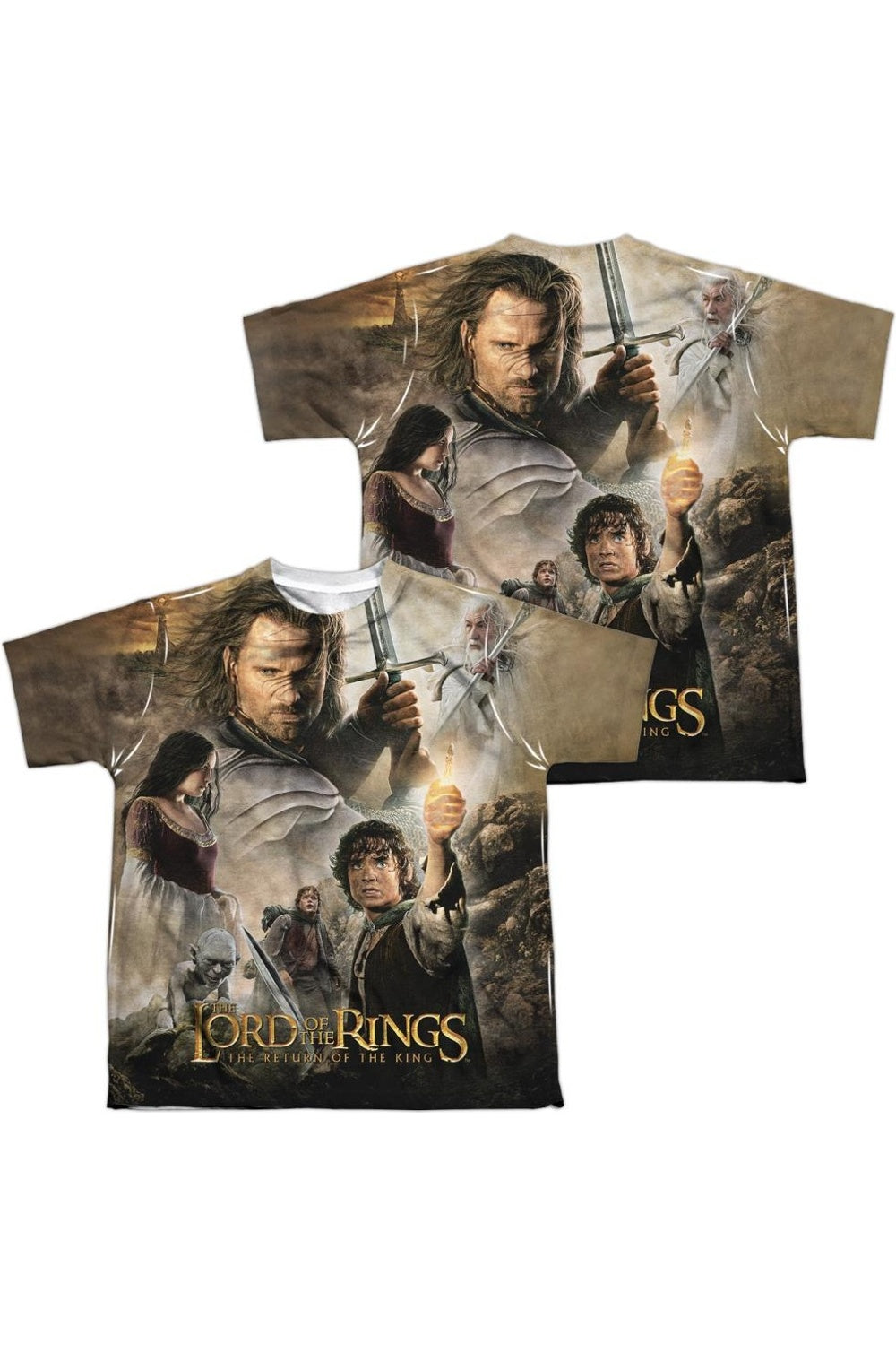 

Футболка молодежная с коротким рукавом Lord Of The Rings King (двусторонний принт) Gildan, белый