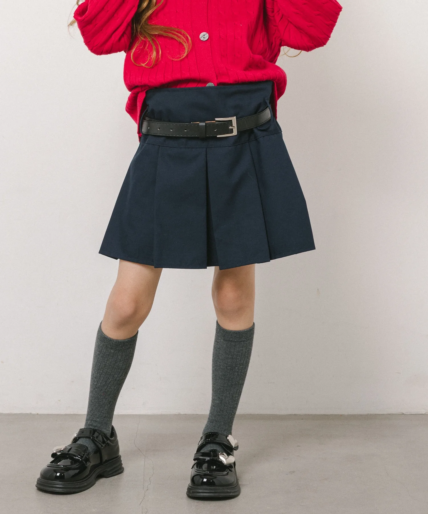 Юбка с внутренними шортами и поясом URBAN CHERRY Box Pleat Skirt синяя — фото 2