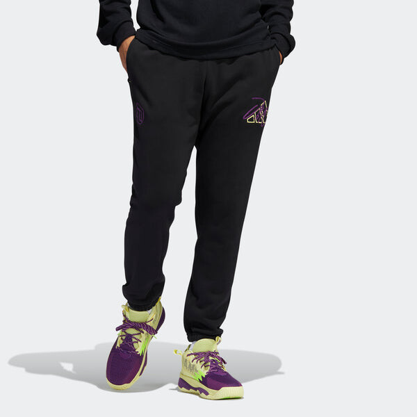 Брюки Adidas Dame 8 Inn Pnt Pattern Embroidered Loose Basketball Sports Pants/Trousers/Joggers Black, мультиколор — фото 4