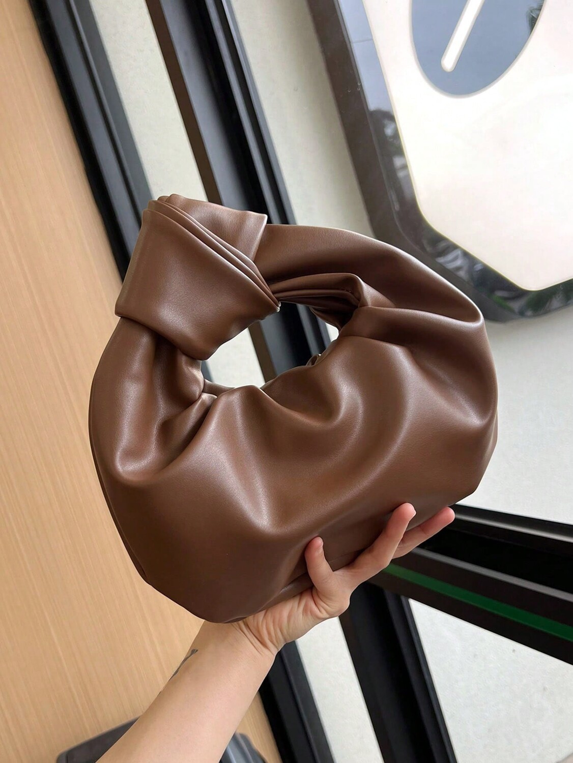 

Сумка плиссированная в форме облака, кофейный